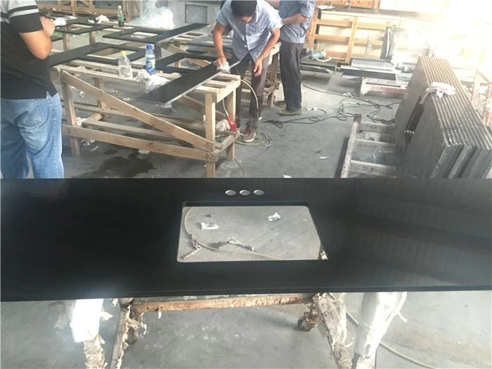 absolute black quartz countertops kitchen top