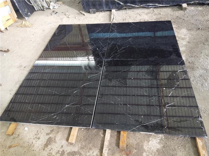 black marble floor kitchen decoration