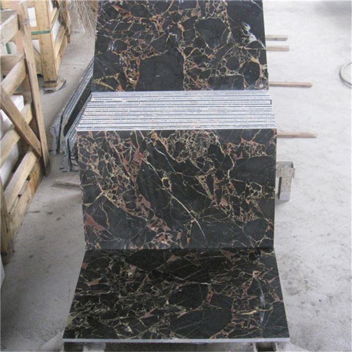 Black marble floor tiles bathroom for interior