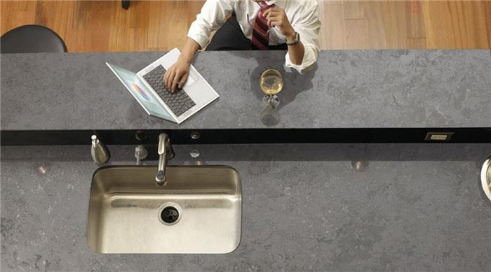 concrete looking quartz countertops for kitchen