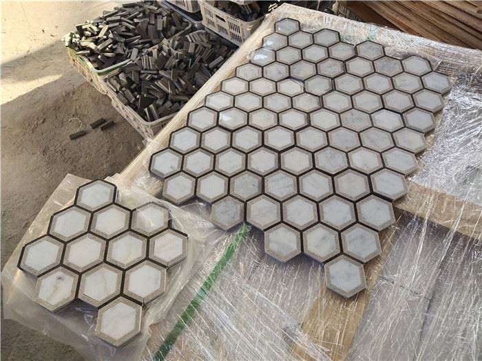 Bianco carrara mosaic tiles for floor